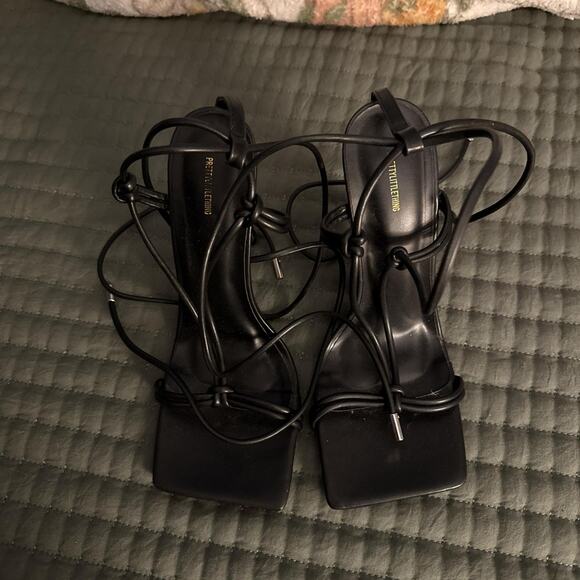 Black square toe lace up - Picture 1 of 1